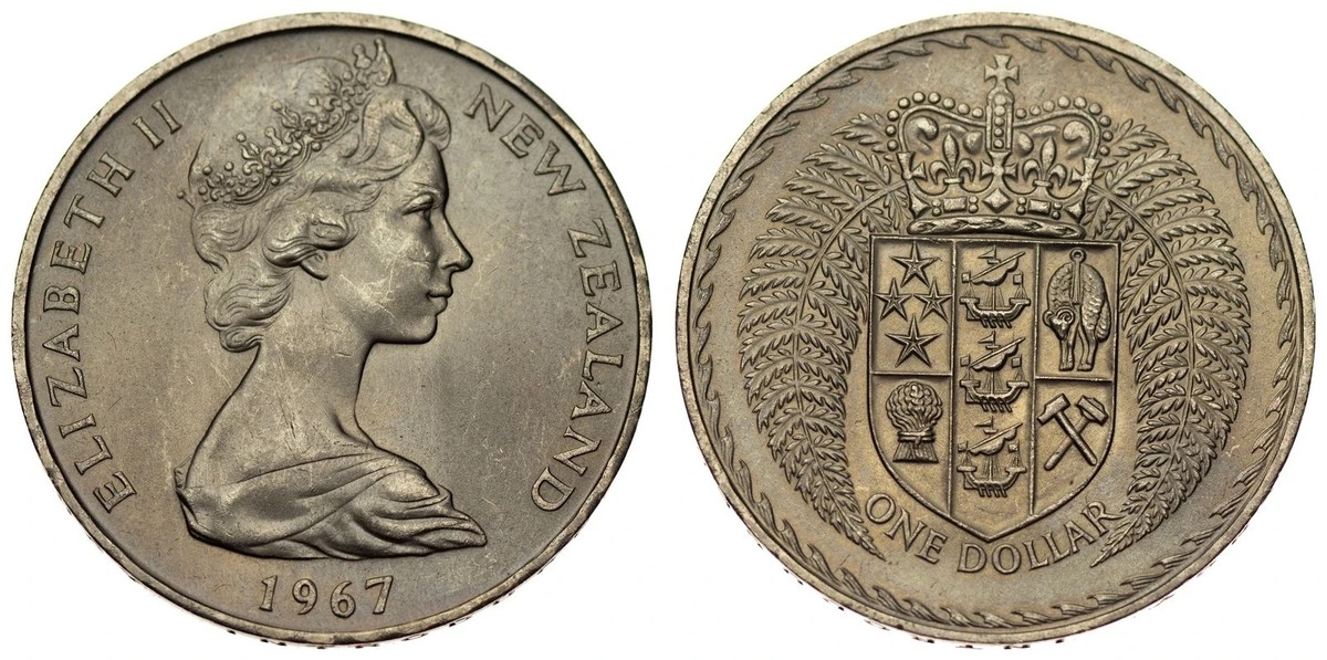 New Zealand - One Dollar 1967 - Elizabeth II | eBay