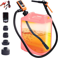 Portable Fuel Transfer Pump, 12V/AA Battery Powered, 3.2 GPM with 51 Hose 4 U