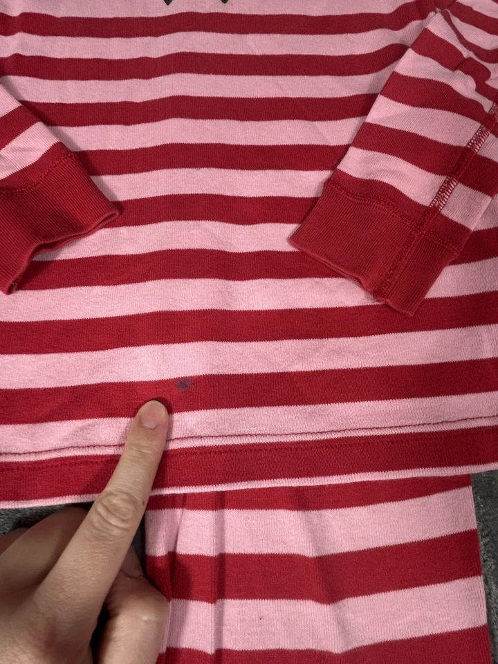 Пижамы Hanna Andersson Wonder Woman в розовую и красную полоску 130 см размер США 8 из органического хлопка - Изображение 4 из 4