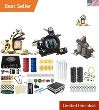 Complete Tattoo Starter Kit: 2 Pro Machines  20 Needles for Aspiring Artists