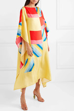 Modest Wear Satin Silk Kaftan Women, Luxury Printed Party Wear Caftans Dress