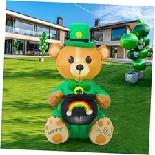 4 Ft St Patricks Day Inflatables Outdoor Decorations, Blow Up 4ft Bear