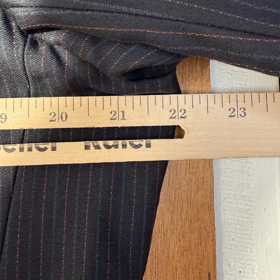 Samuelsohn Suit Mens 42R Navy Pinstripe 3 Button Super 100s Wool Canvas 34x30 - Image 3 of 4