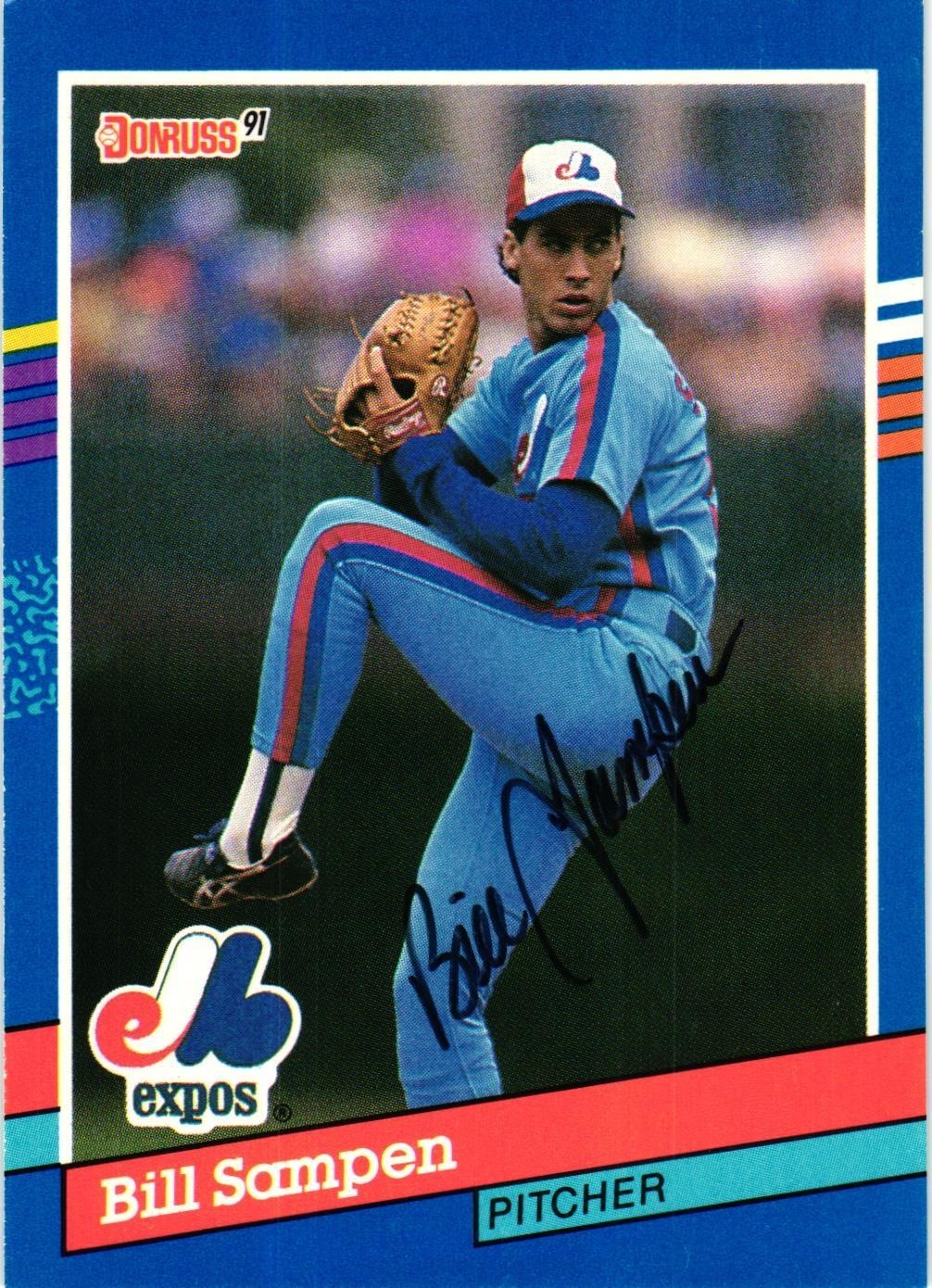 BILL SAMPEN #351 Signed 1991 Donruss MLB Baseball Card AUTO EXPOS
