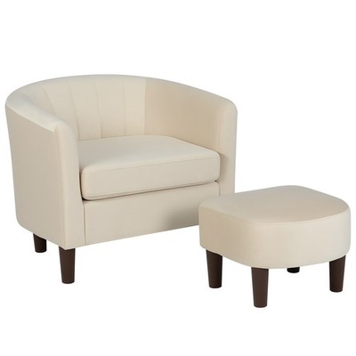 Accent Chair with Ottoman, Velvet Modern Armchair & Sofa Chair, Comfortable