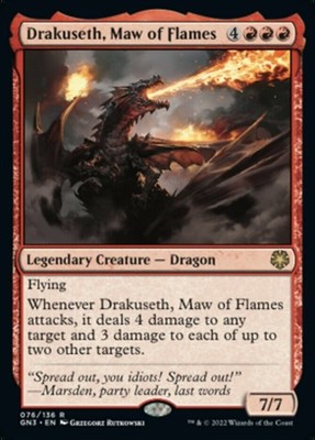 1x Drakuseth, Maw of Flames MTG - Magic Game Night: Free-For-All - Light Play