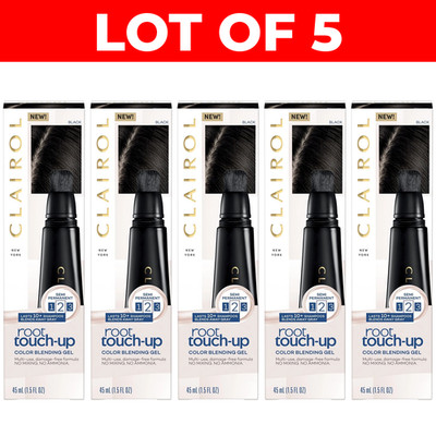 5x Clairol Root Touch Up Semi Permanent Hair Color Blending Gel Dye Kit 2 Black