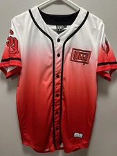 Sullivan King Queen Red Ombre Baseball Jersey Men’s Large EDM