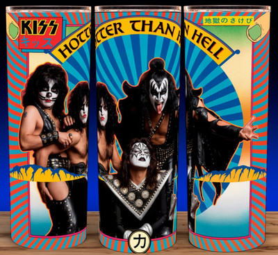 KISS - Hotter Than Hell - Alternate Version Hard Rock Music Cup Mug Tumbler 20oz
