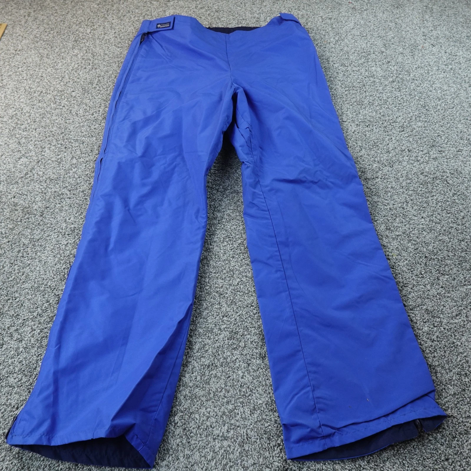 VTG Columbia Pants Mens XL Blue Waterproof Outdoor Windbreaker Hiking Rain Shell
