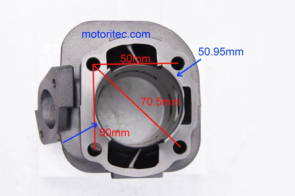 70cc big bore kit & exhaust Pipe for Yamaha YW50 ZUMA 50 2T 2003-2011 2T moped - Image 2 of 4