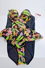 BONGO Converts-to-Strapless Padded Push-Up Underwire Bra Swimsuit Size XL