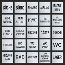 Schild Türschild Edelstahl Büro Bad Gäste Praxis Lager WC Küche Privat Umkleide