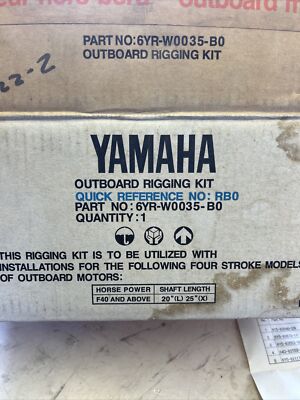 Yamaha Genuine Part 6YR-W0035-B0 Outboard Rigging Kit 40HP & Above/4Stroke -NOS