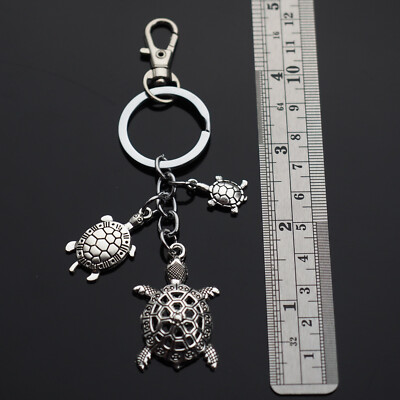 小物 TORTOISESHELL PATTERN KEYRING Turtle Sea Tortoise Design Pattern 3-Charm Pendant Keychain Gift