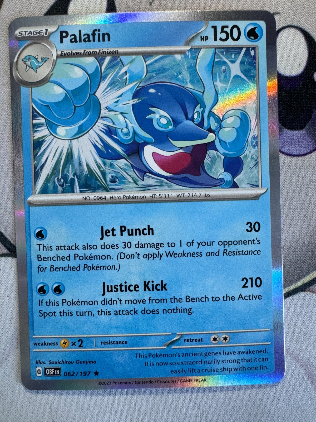 Palafin Holo English Pokemon TCG BKAY762