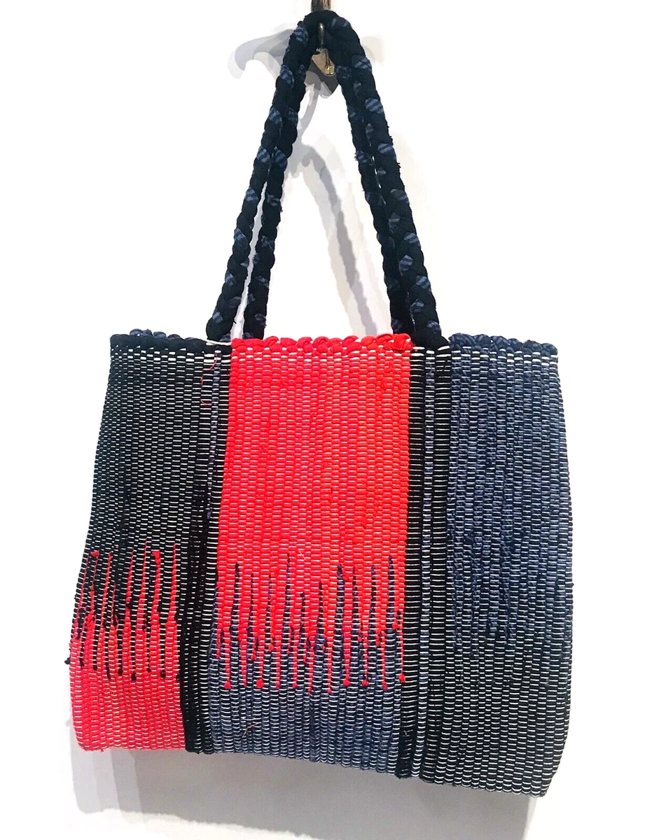 Woven fabric tote bag