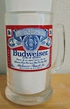 Vintage Anheuser Busch Budweiser clear glass 5 1/2" beer mug