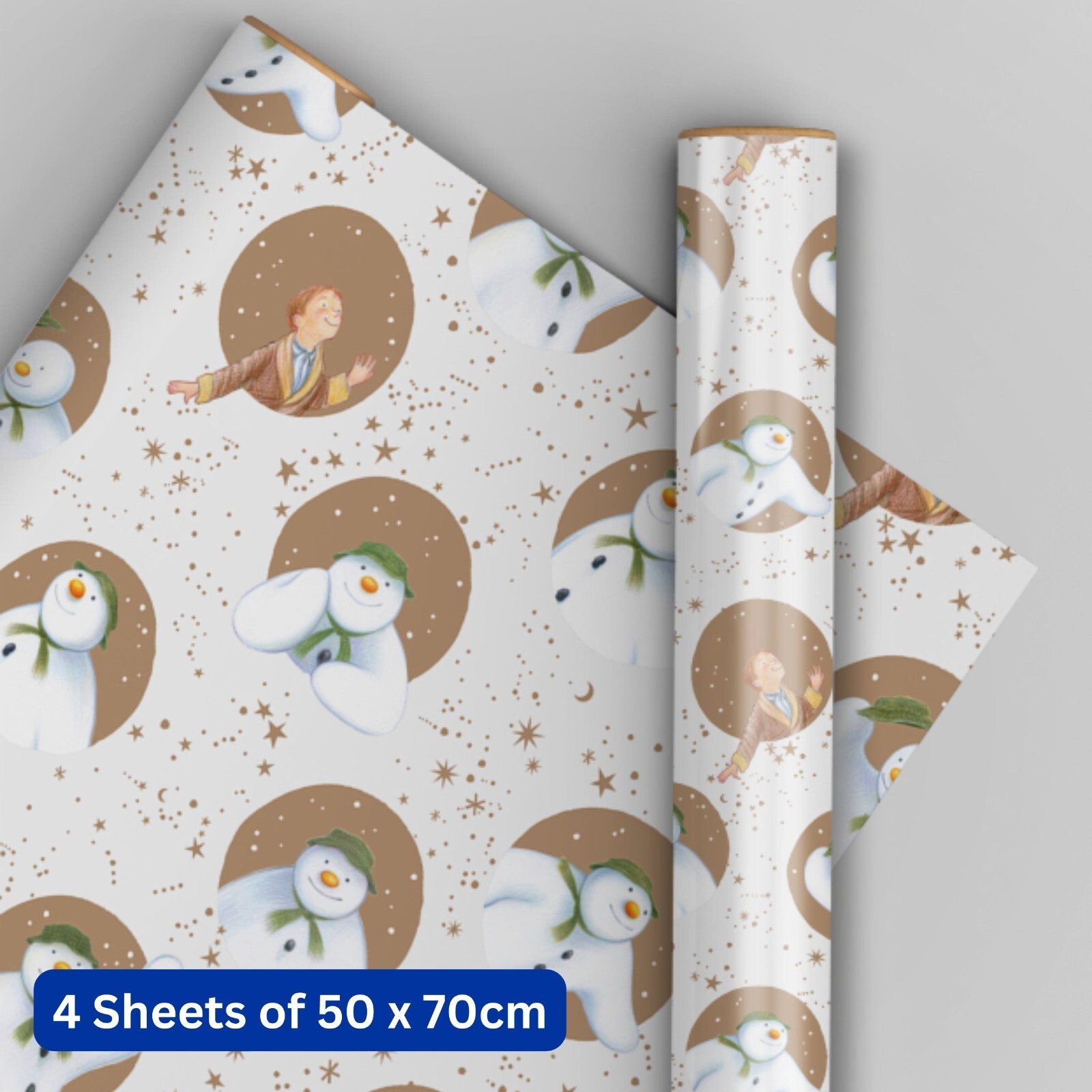 Christmas Wrapping Paper | The Snowman | 4 Sheets & 4 Tags | Kids Gift Wrap