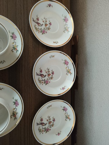 Kahla Germany BIRD OF PARADISE 9 Piece 3 Cups 5 Saucers 1 Side Plate - Picture 9 of 10