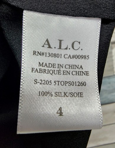 A.L.C. Kinsa II Silk Halter Neck Tank Top Size 4 Womens New With Tags Black - Picture 7 of 10
