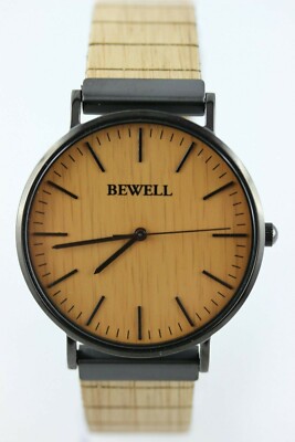 Holzuhr BEWELL Herrenuhr Akazie-Metall 40mm Geschenk Neuheit 