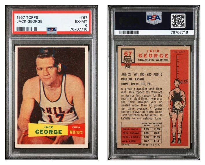 1957 Topps Jack George #67 PSA 6 EX MT
