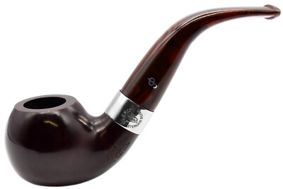 Peterson Irish Harp Sterling Silver Mounted Medium Bent Apple Briar Pfeife (03)