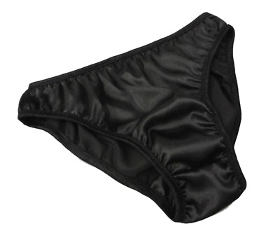 SCHWARZ glänzend SATIN Höschen niedrig erhöht BIKINI SLIPS schlicht & einfach Made in France