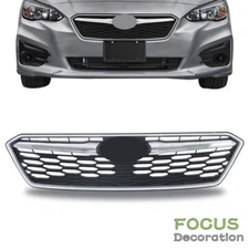 Front Bumper Upper Grille Grill Assembly W/Chrome For Subaru Impreza 2017-2019