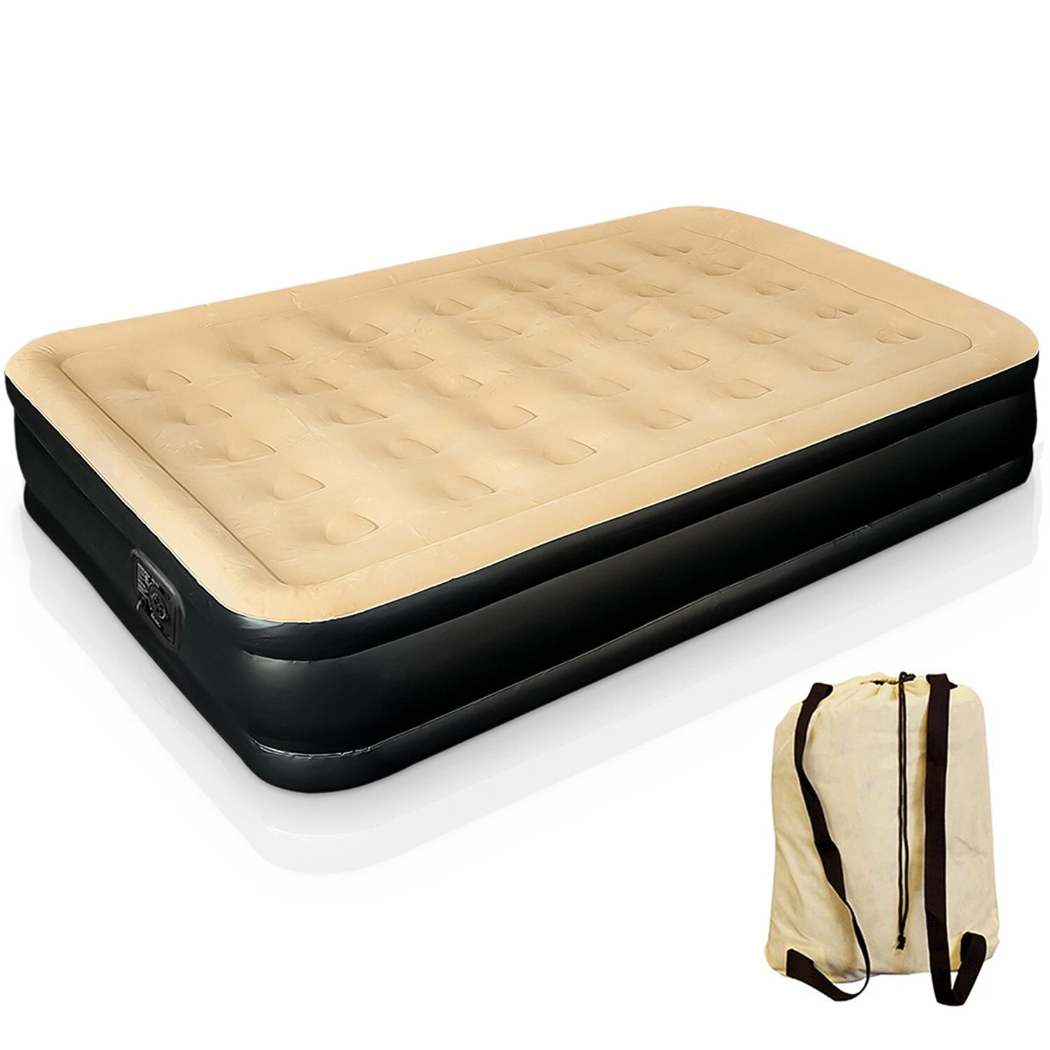 Double High Raised Inflatable Air Bed Mattress Built in Electric Pump Camping