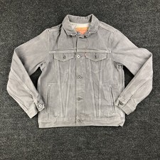 LEVI'S Ladies/Juniors Gray Denim Button Front Short Jean Jacket Size XL 13-15yrs