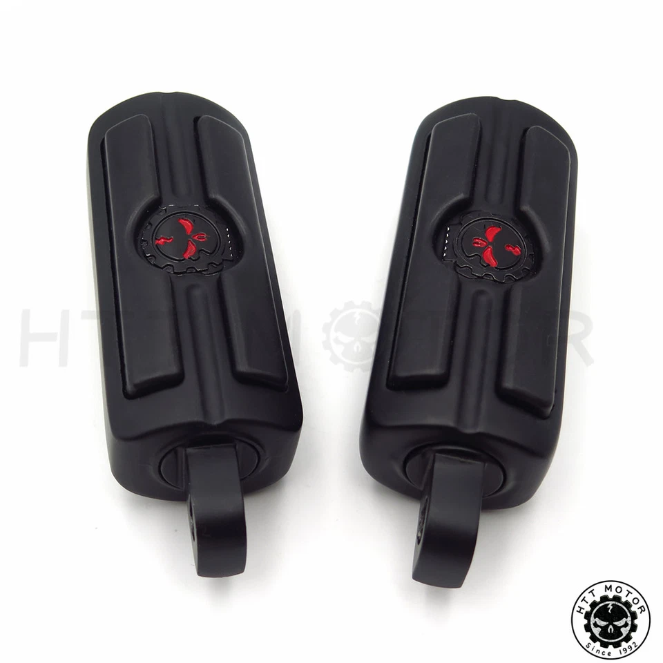 Clavijas de pie Skeleton Skull negras para montaje de estriba estilo masculino Harley-Davidson Foto 4 de 4