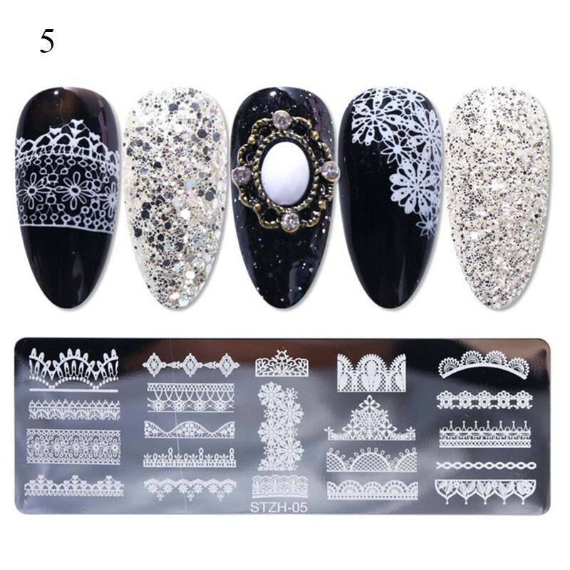 Nail Stamping Plates Nail Art Templates Transfer Stencil DIY Nail ...