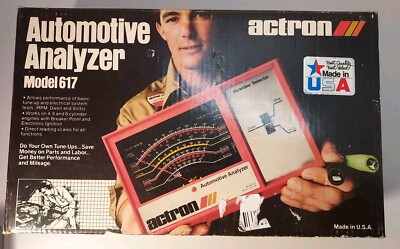 Vintage Actron Automotive Analyzer Model 617 Manual & Box Made in USA Not Tested