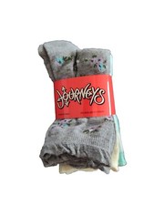 Journeys 5 Pairs Girls Socks Graphic Design Fits Shoe Size 11-3 New 