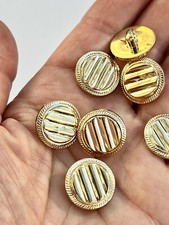 7 X Gold Buttons 21mm 2cm Jacket Coat Dresses Cardigan . Ref 124