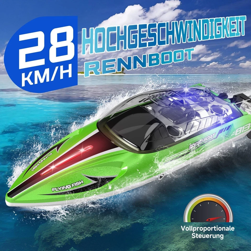 RC-Boot Ferngesteuertes Boot ab 6 8 Jahre Kinder Erwachsene, RC Boot 28 KM/H - Bild 2 von 4