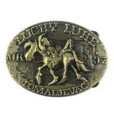 Lucky Luke Belt Buckle Western Cowboy Cowgirl Motorcyclist LKL-01-G