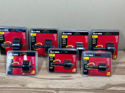 BLU-MOL USA Hole Saw Lot - 7 quick change carbon bits 1'' up to 2-1/2'' tool part