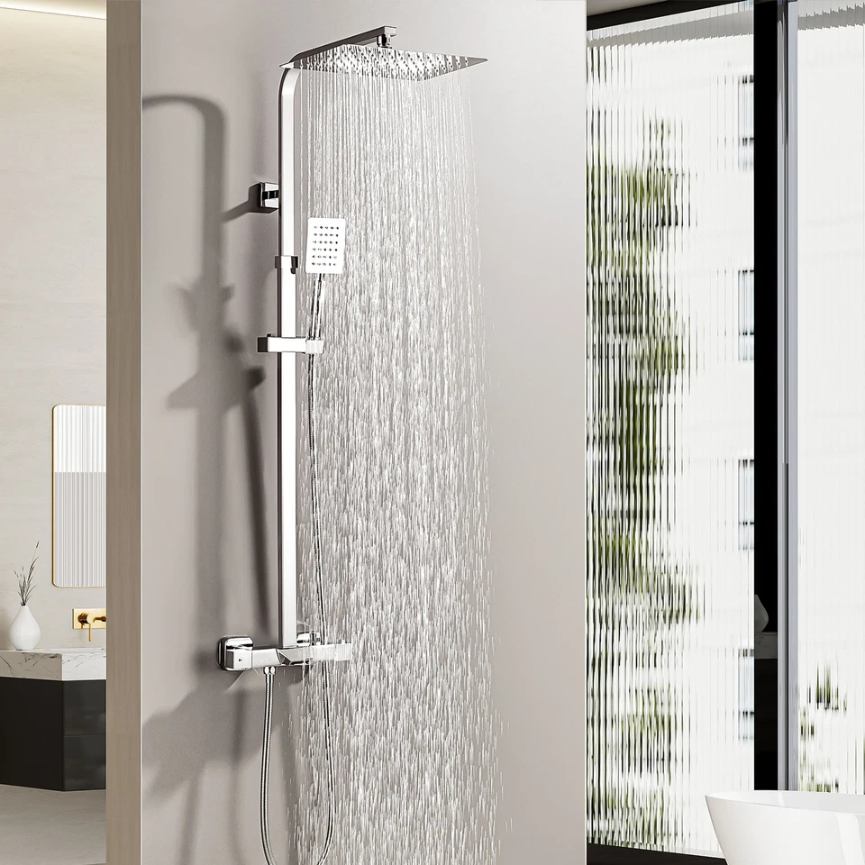 Duschsystem Duschset Regendusche Handbrause Thermostat Edelstahl Duscharmatur - Bild 3 von 4