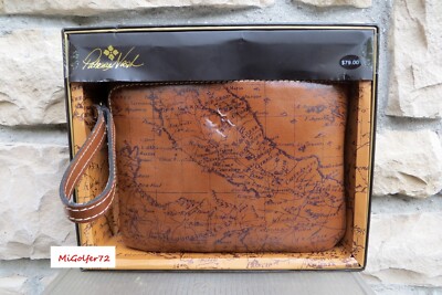 Patricia Nash NWT/Gift Box CASSINI WRISTLET  Leather  Riot Rust - Map MSRP $79