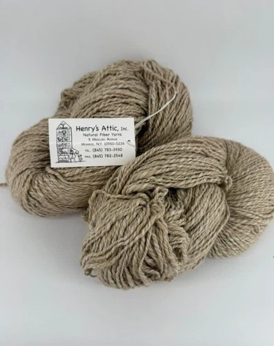 Henry’s Attic Inca Cotton Organic Bulky Yarn Natural Taupe Oz – 2 Large Skeins - product listing photo