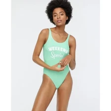 NWT J. Crew Edie Parker One Piece Swimsuit 14 Green Weekend Special