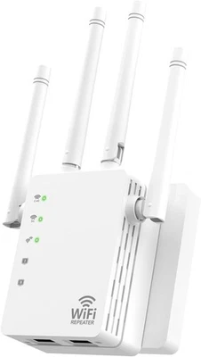 Dual Band WiFi Extender Signal Booster 1200Mbps for Home & small, white-q001 - Image 1 of 4