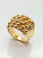 9ct Yellow Solid Gold 5 Row Keeper Ring