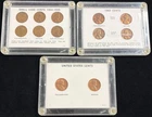 Lincoln Cents in Holders - 1944-1945 Shell Case Cents, 1960, 1964 - 12 Coins
