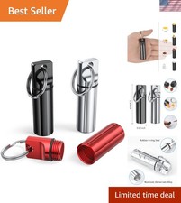 3-Pack Portable Waterproof Pill Box Keychains - Secure Travel Organizer