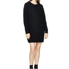 Wilfred Free Black Knit Long Sleeve Lightweight Shift Dress Women Sz S