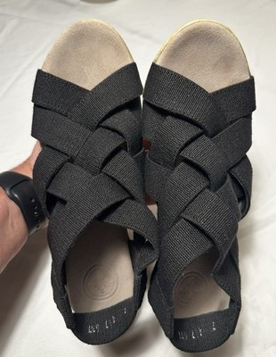 Charleston Shoes Company Ravanel Women's Wedge Sandal Espadrille, Size 7 Black